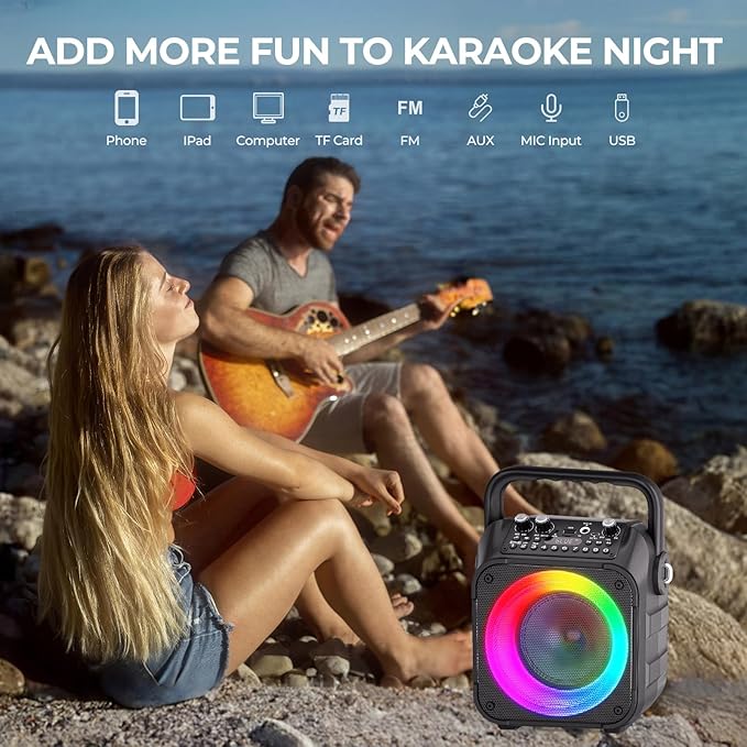 Ankuka Karaoke Machine 2 Microphones Karaoke Machine for Adult