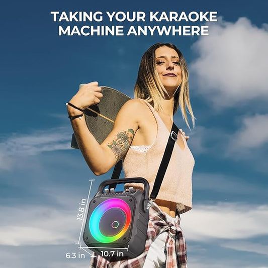 Ankuka Karaoke Machine 2 Microphones Karaoke Machine for Adult